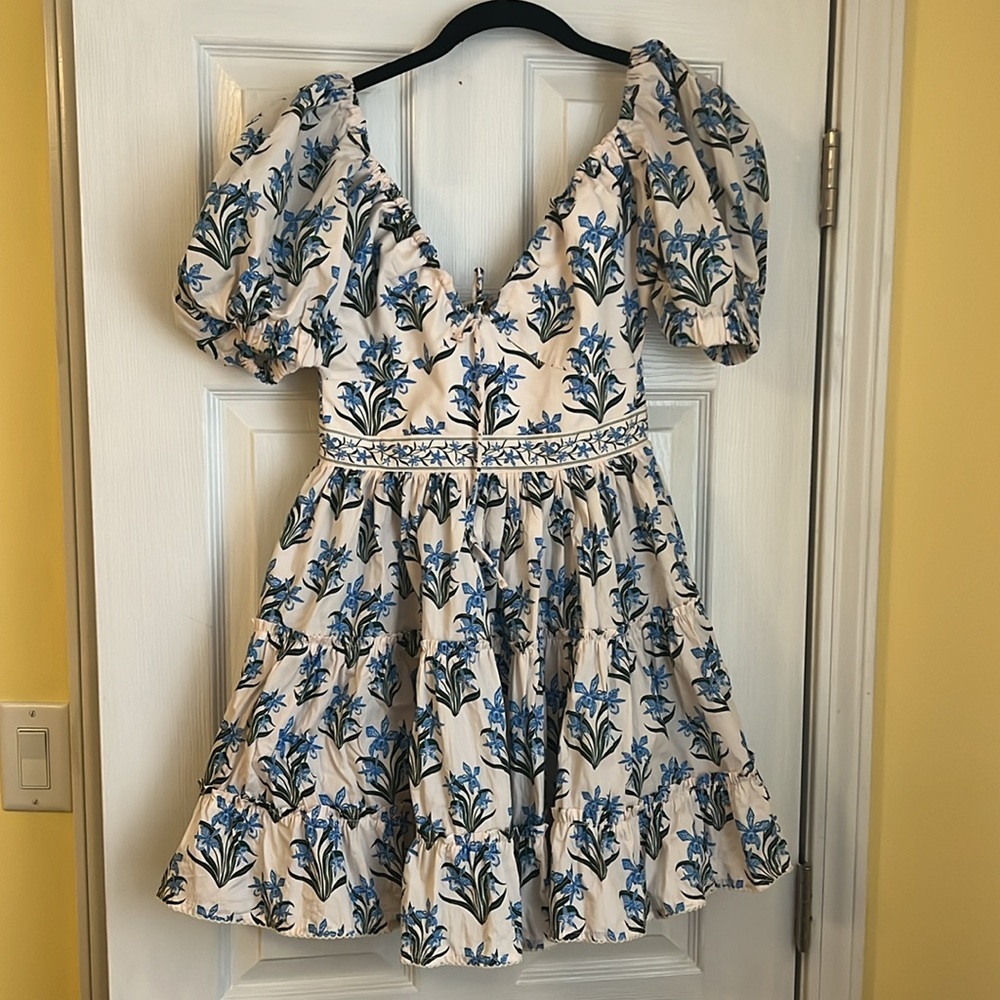 Agua by Agua Bendita Blue and White Floral Mini Dress - Picture 2 of 11